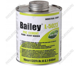 Клей L-5023HV (946ml) Bailey для ПВХ труб большого диаметра, увеличенная вязкость (аналог Tangit) Клей L-5023HV (946ml) Bailey для ПВХ труб большого диаметра, увеличенная вязкость (аналог Tangit)