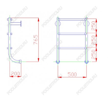Лестница  без поручней 3 ступени Flexinox ESC PT (87150330)