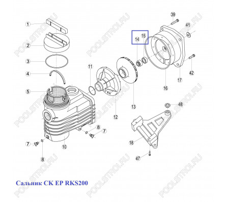 Сальник насоса CK, EP, KNG, ОК, KS, RKS 200.A/ RBH0005.02R/ RPUM1415.01R