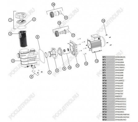Фильтрационная установка Hayward PWL D511 81072E2 IE2 (10m3/h, верх)