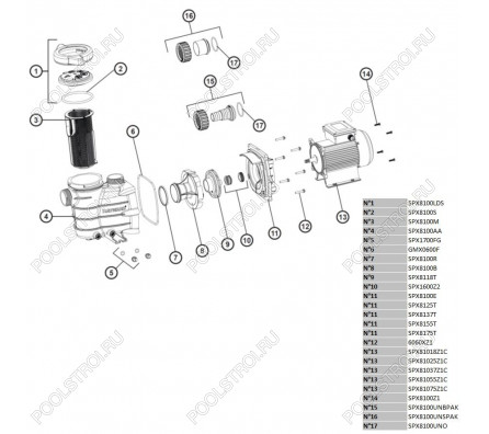 Насос для бассейна Hayward PL 81007 (17.2м³/ч 1.1кВт 220В)